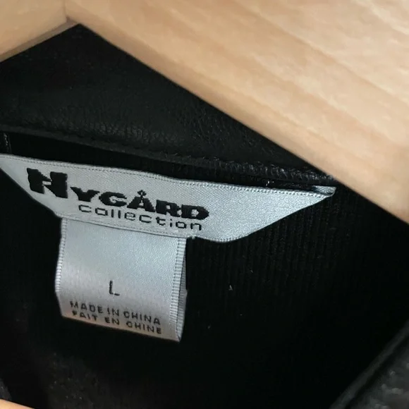 Nygard Collection black genuine leather front vest large - Picture 4 of 5